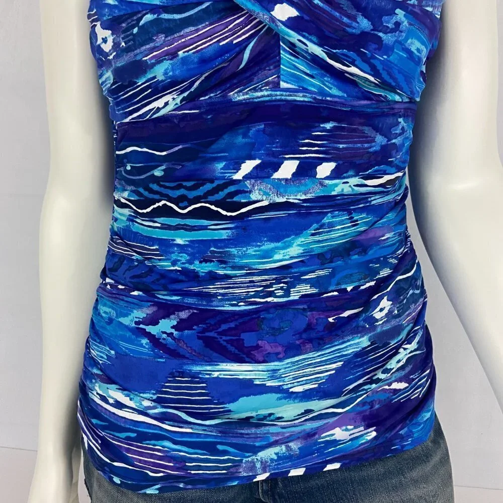 Ralph Lauren Women's Blue Calypso Bandeau Tankini Swimsuit Top Size 12 NWT - Picture 3 of 9